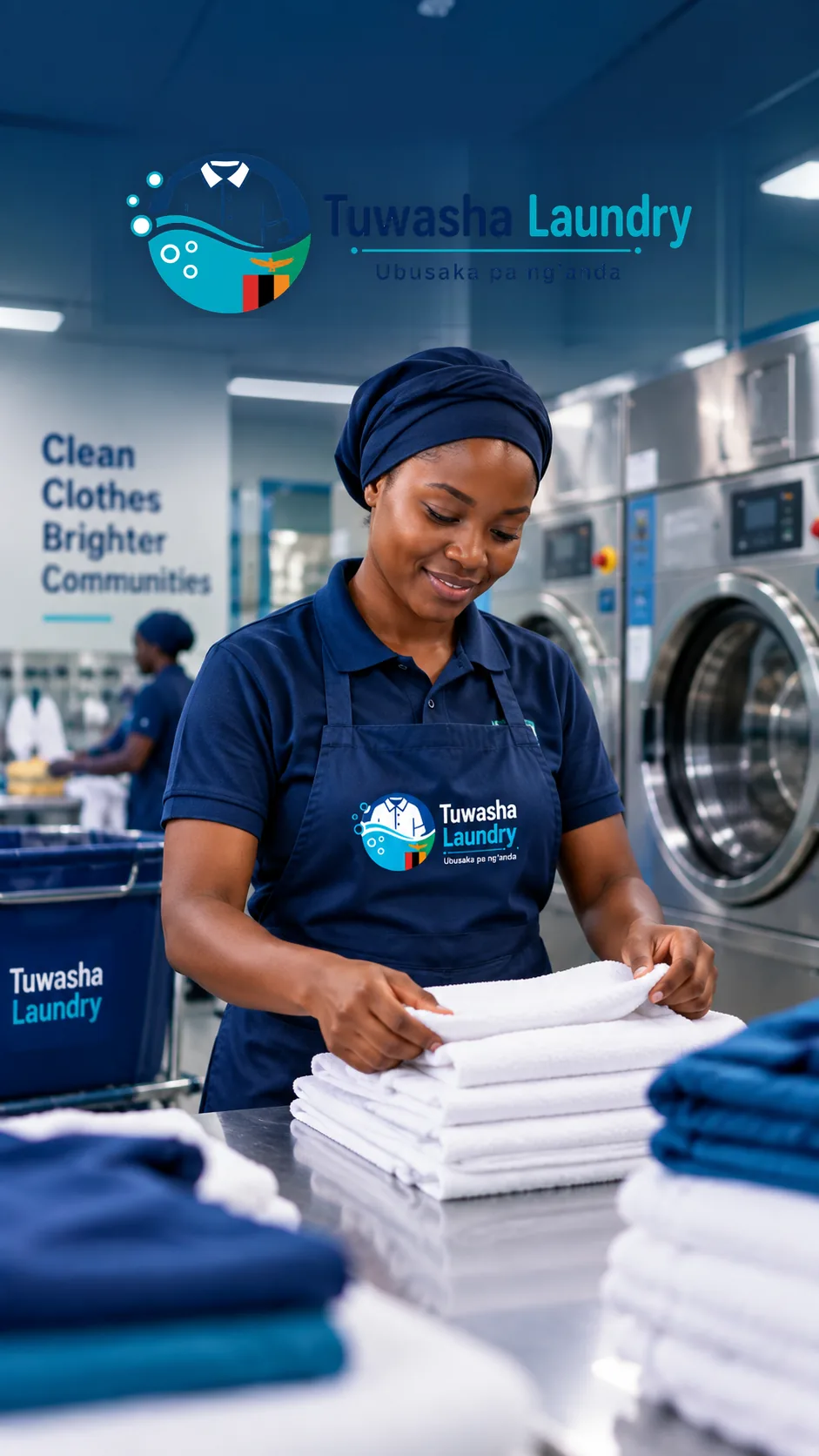 Tuwasha laundry partner caring for clean towels